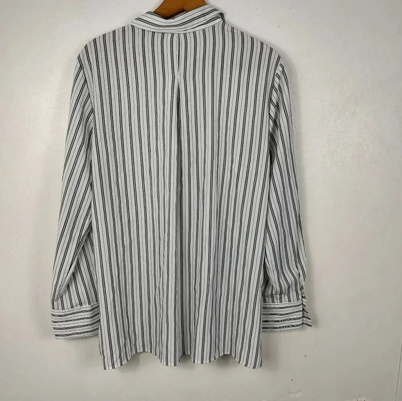 Zac & Rachel White Striped Button Down Shirt Sz L Excellent Condition - Picture 10 of 14